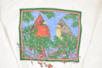 Vintage 1990s Artisans Winter Birds Turtleneck Sweatshirt Men's L