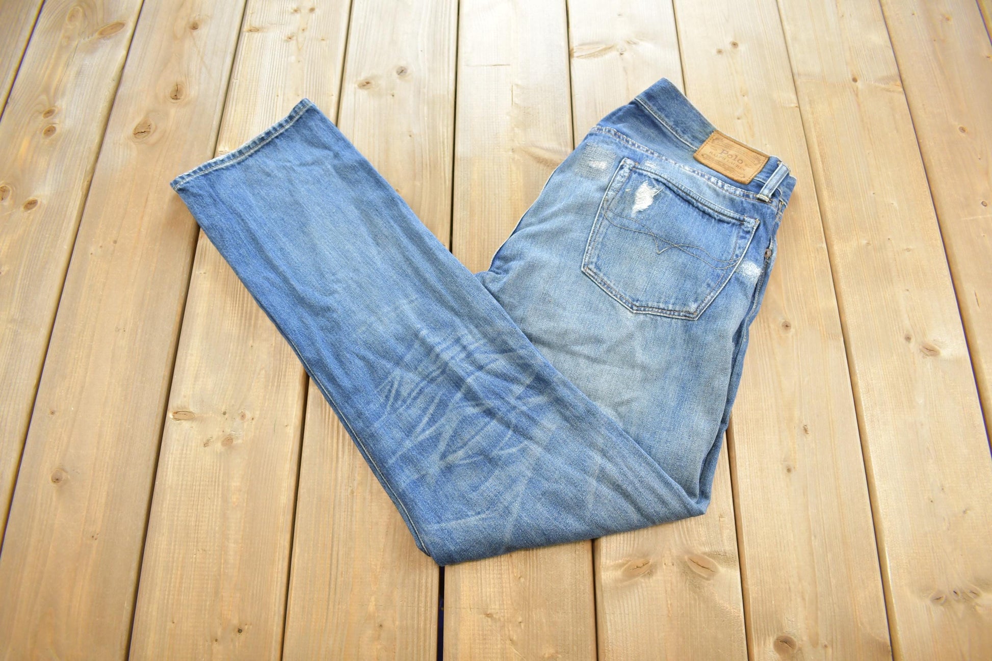 Vintage 2000s Ralph Lauren Polo Distressed Black Jeans 32x32
