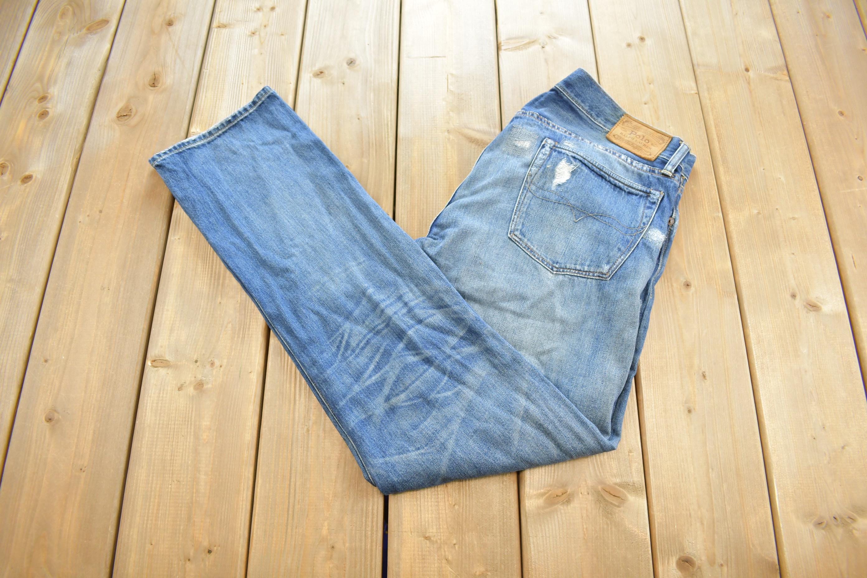 Vintage 2000s Ralph Lauren Polo Distressed Black Jeans 32x32