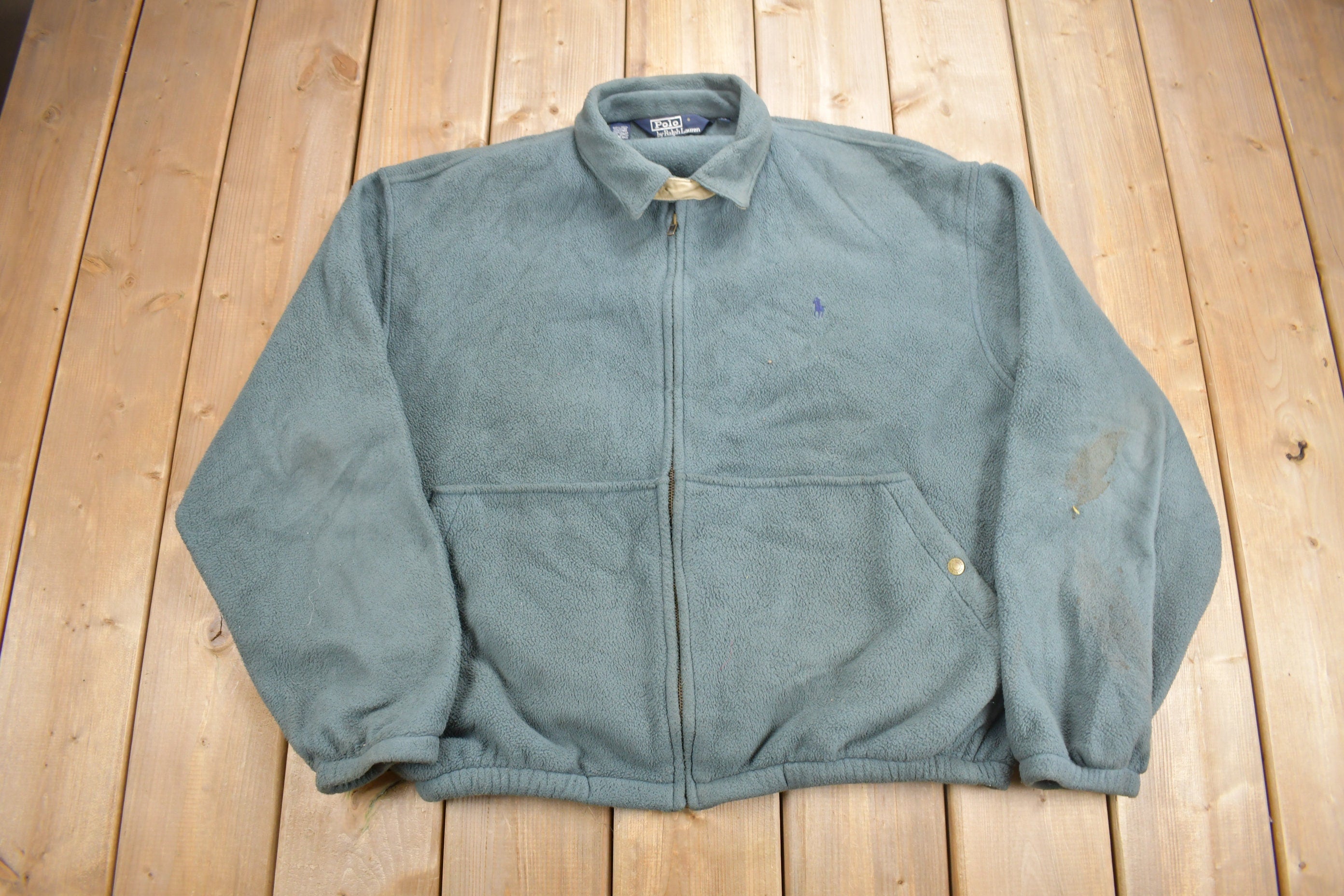 Vintage 1990s Polo Ralph Lauren Zip Up Polartec Fleece Sweater