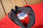 Vintage 1990s Wisconsin Embroidered Double Collar Crewneck Sweatshirt Made In USA