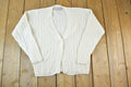 Vintage 1990s Spice Of Life Knit Perfect Mild Distress Cardigan Sweater Made In USA