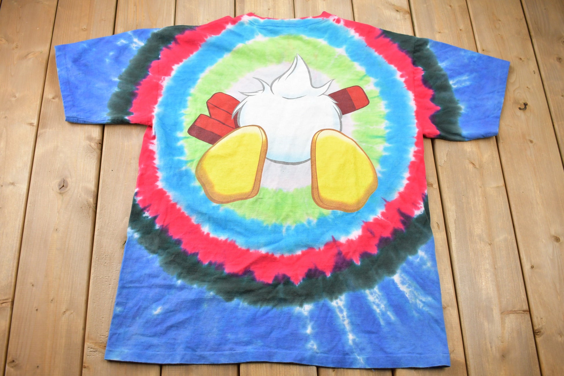 Vintage 1990s Donald Duck Mickeys Philarmagic Doubled Sided Tye Dye Disney T-Shirt AOP