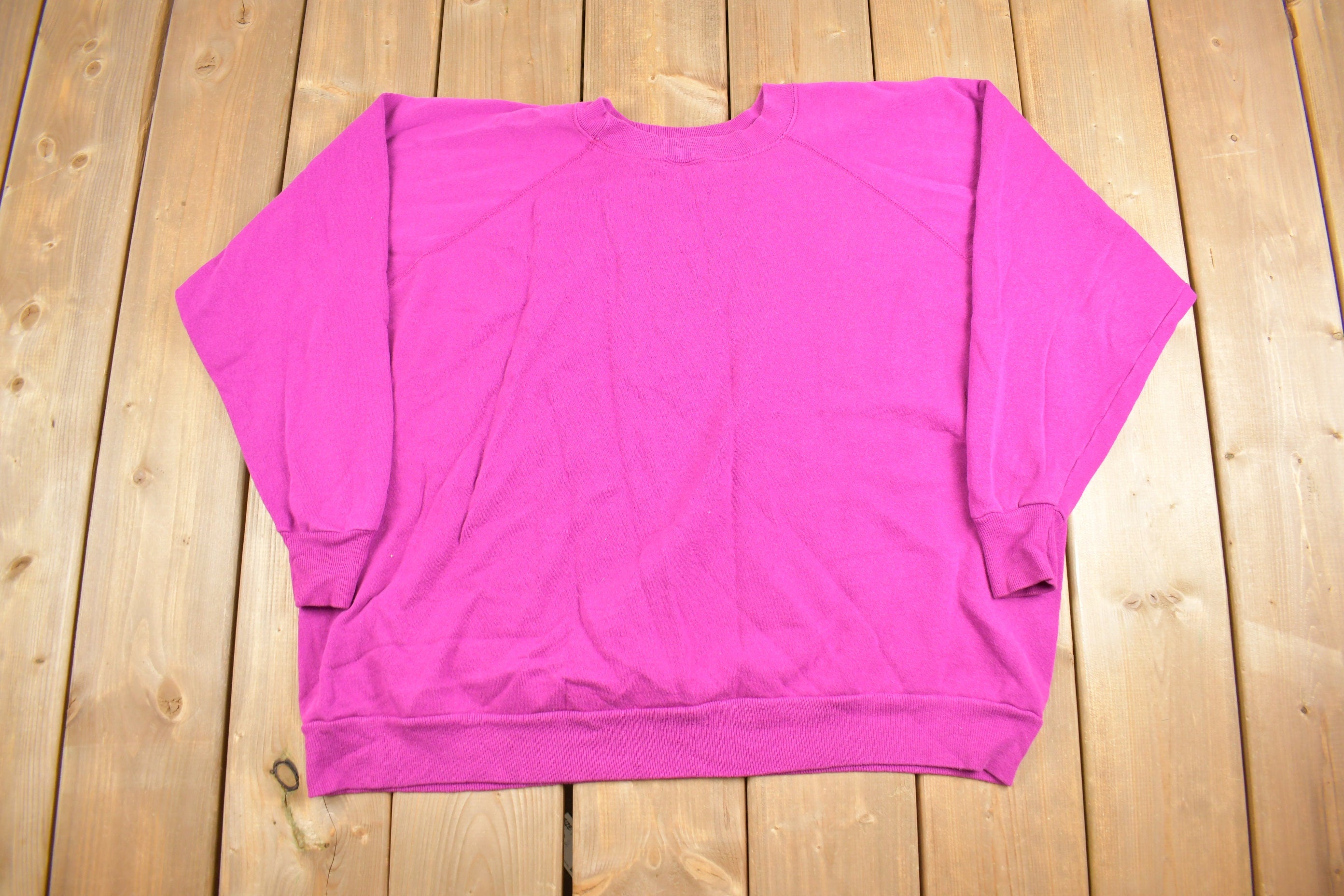 Vintage 1980s Lady MacGregor Blank Raglan Crewneck Sweatshirt /
