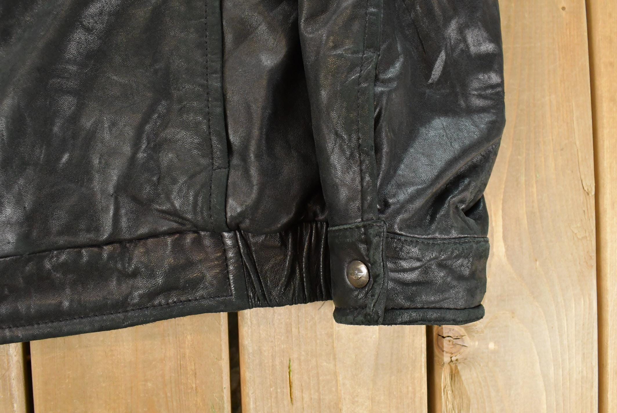 Vintage 1990s Dockers Leather Bomber Flight Jacket Men's XL
