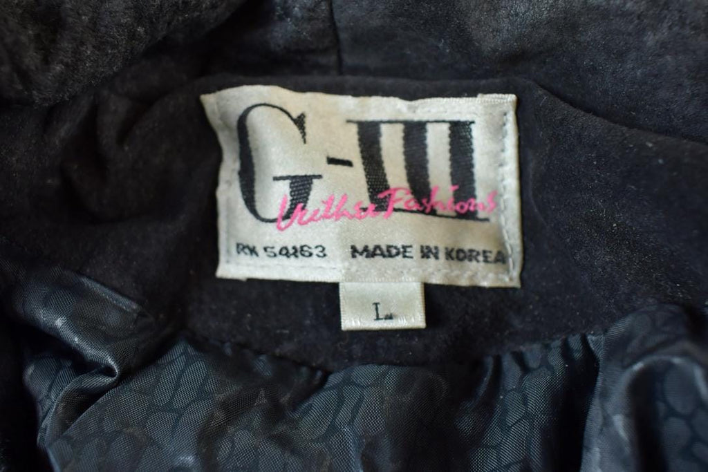 Vintage 1990s Womens G3 Leather Fashions Frilled Biker Jacket Made In USA