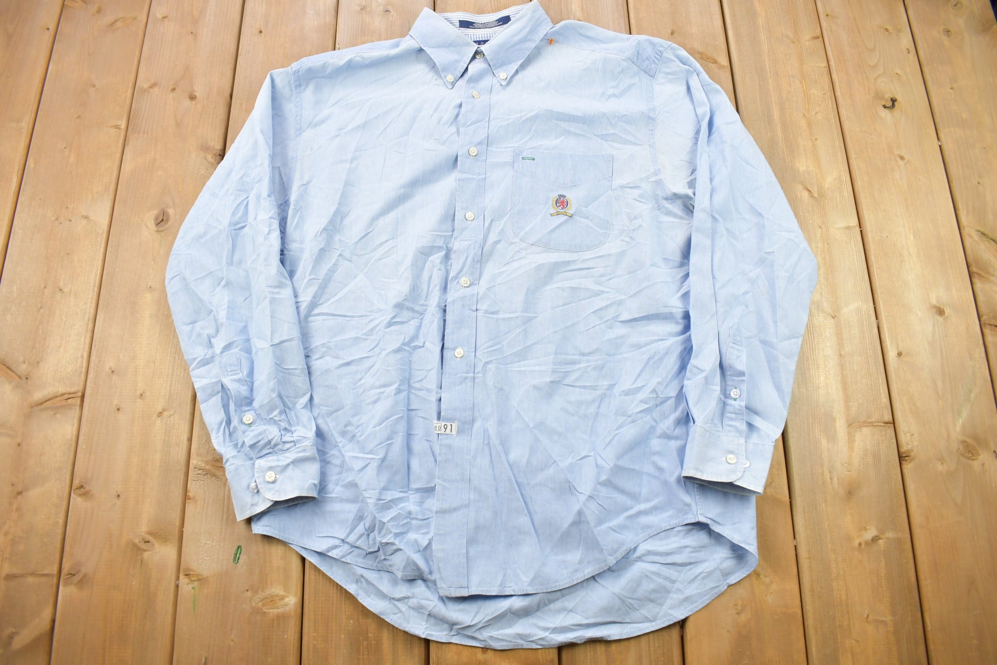 Vintage 1990s Blank Tommy Hilfiger Button Up Shirt / 1990s Button Up / Vintage Tommy Hilfiger / Basic Button Up / Tommy Hilfiger Dress Shirt