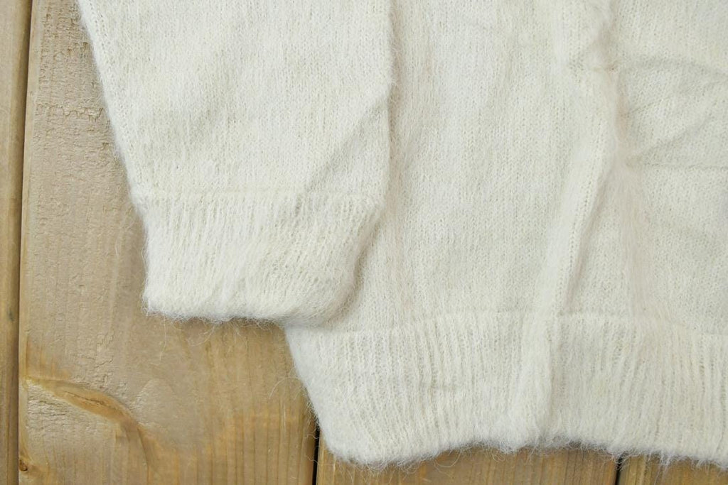 Vintage 1990s South End Imports 100% Cream Wool Knit Sweater