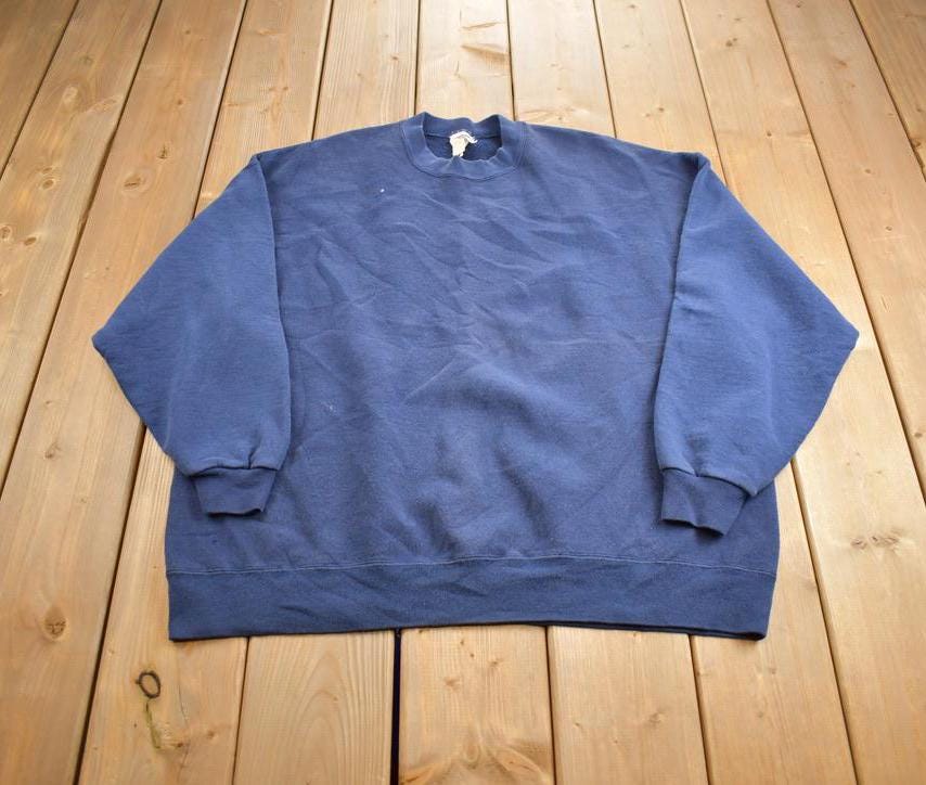 Vintage 1990s Blank Blue Crewneck Sweatshirt Made In USA