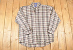 Vintage 1990s Pendleton Plaid Wool Button Up Shirt Men's XL
