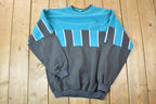 Vintage 1990s Pep Port Colour Block Teal Crewneck Sweatshirt