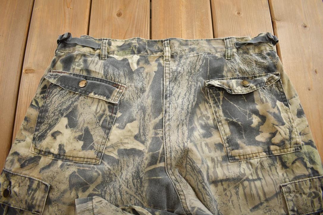 Vintage 1980s Forest Camouflage Cargo Pants Made In Size 38x30