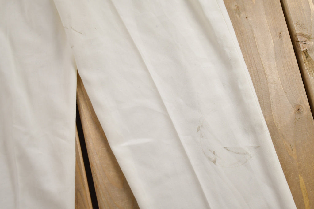 Vintage 1980s White Pleated Trousers Size 32 x 31.5