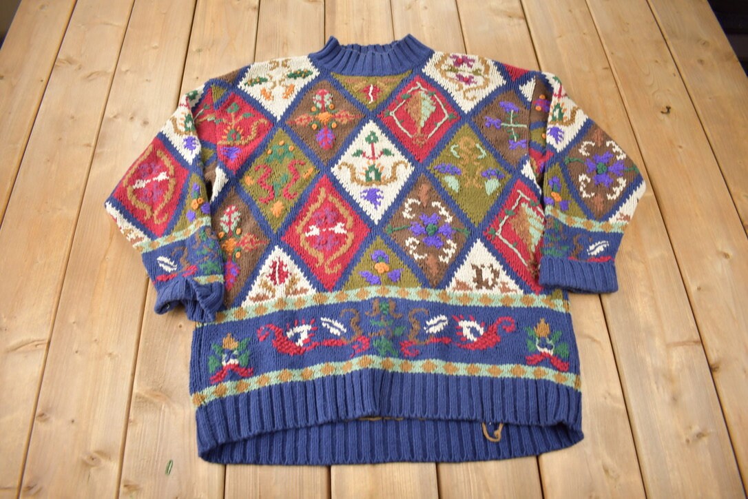 Vintage 1990s Gallagher KnitMock Neck Sweater