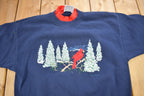 Vintage 1990s Cute Cardinal Bird Theme Crewneck Sweater