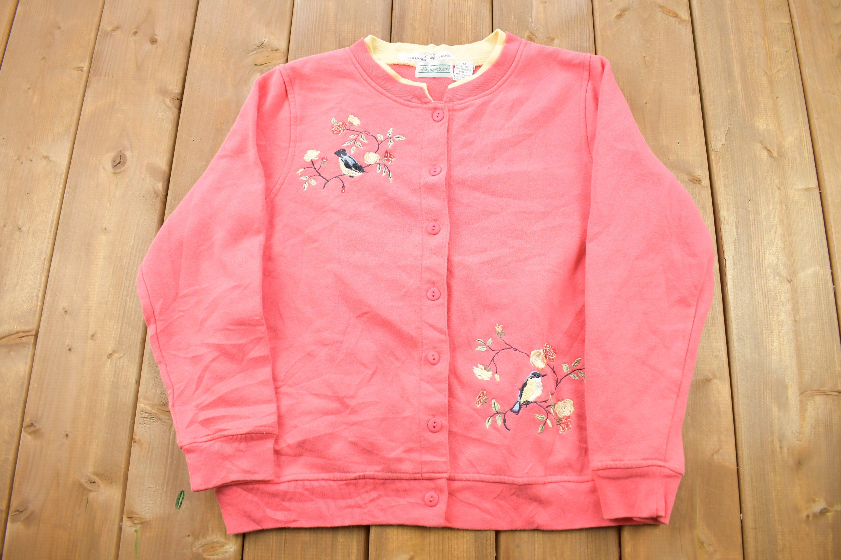 Vintage 1990s Bird Themed Embroidered Crewneck Sweater