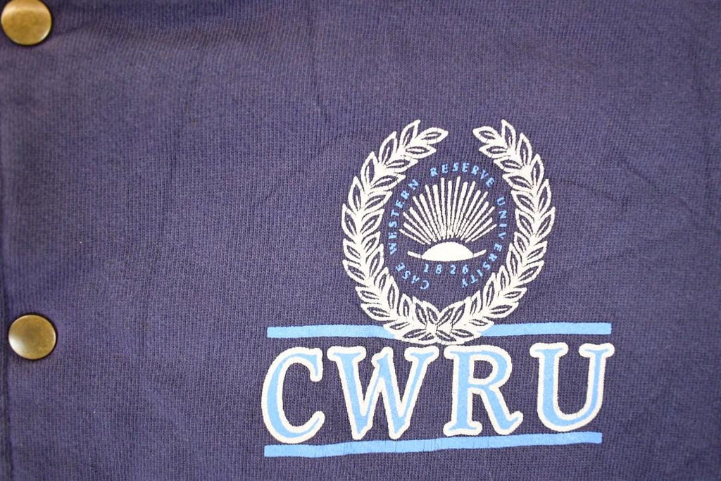Vintage 1990s Russell Athletic High Cotton CWRU University Button Up Crewneck Sweater Men's L