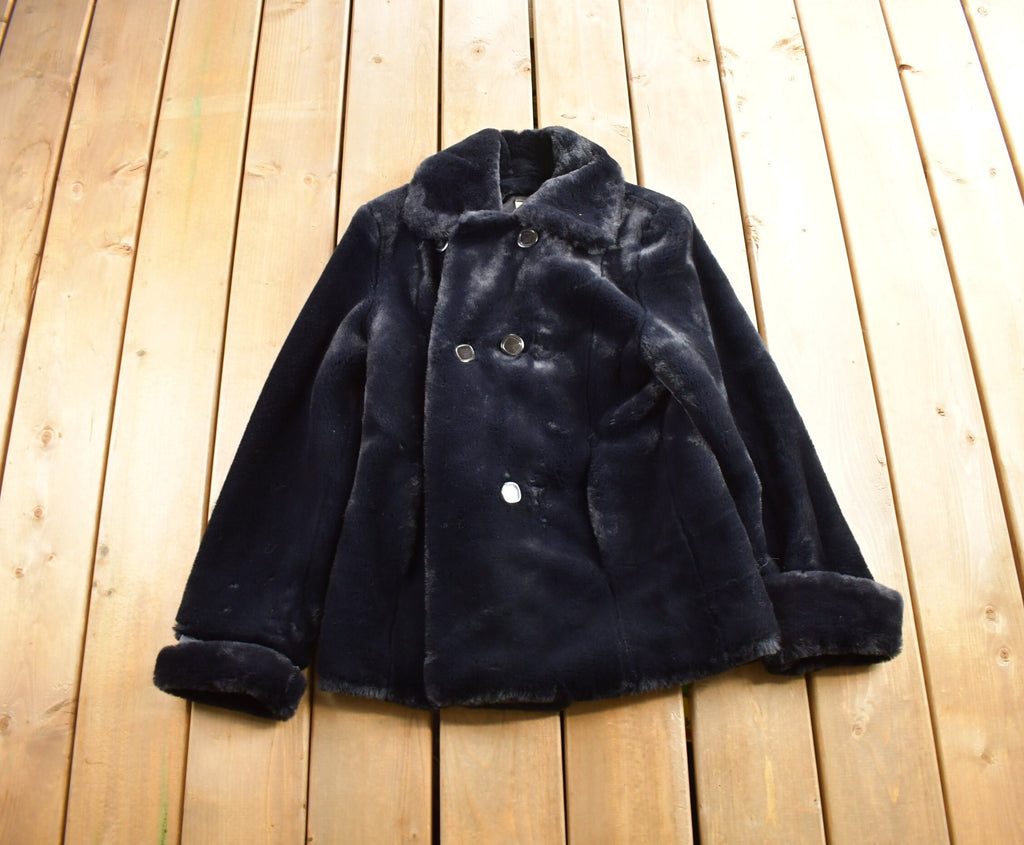 Vintage 1980s Sequence Black Mink Fur Coat Made In USA