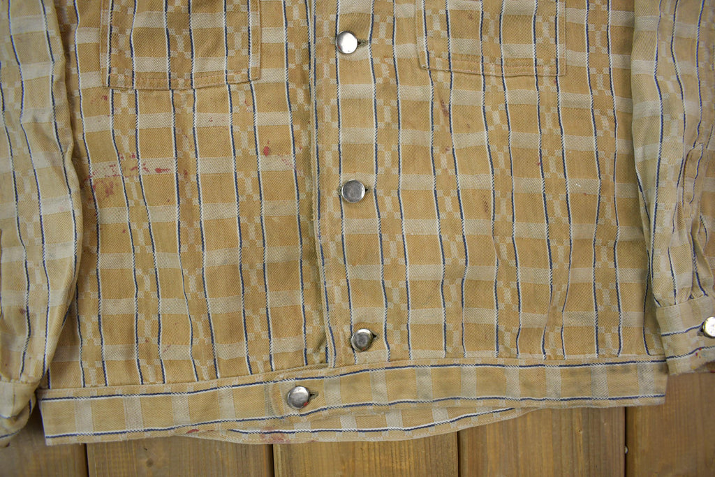 Vintage 1970s Rhinoceros Plaid Button Down Light Jacket