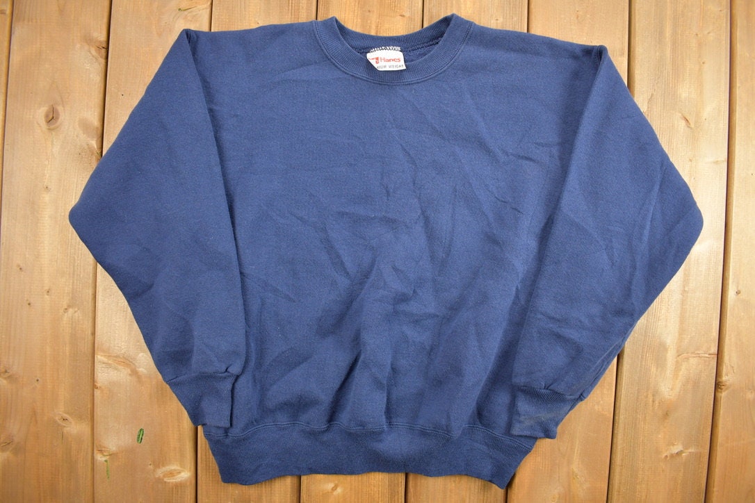 Vintage 1990s Blank Navy Blue Crewneck Sweatshirt