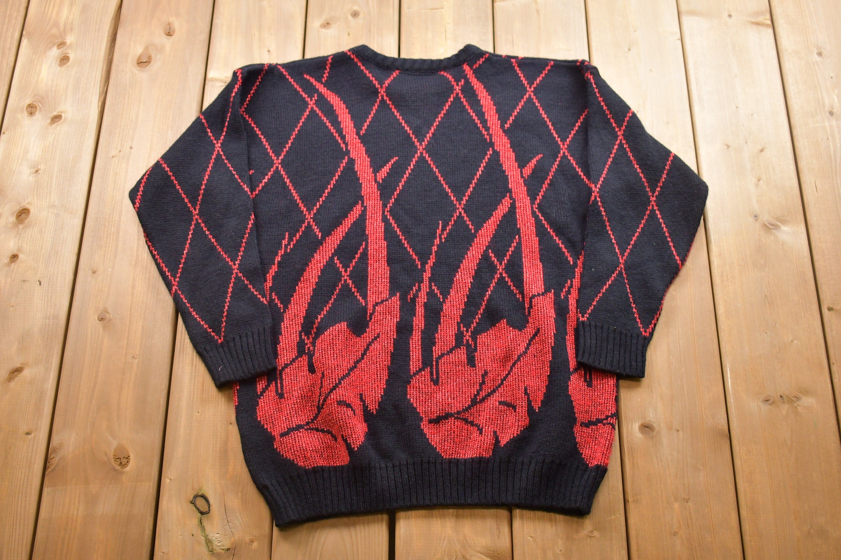 Vintage Knitted Falling Leaves Sweater