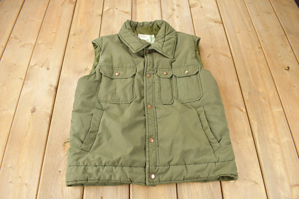 Vintage 1980s Sears Field-Masters Green Puffer Vest
