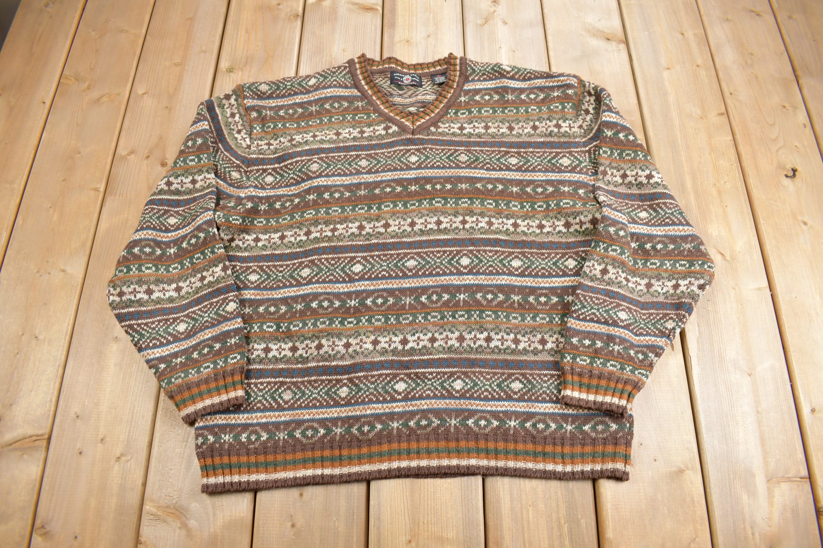 Vintage 1990s American Eagle Knit v Neck Sweater