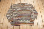 Vintage 1990s American Eagle Knit v Neck Sweater /