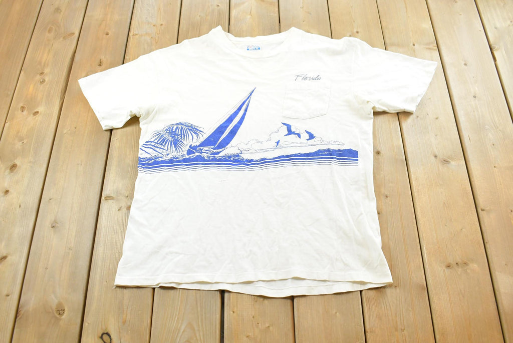 Vintage 1985 Florida Sailing Souvenir T Shirt Men's L