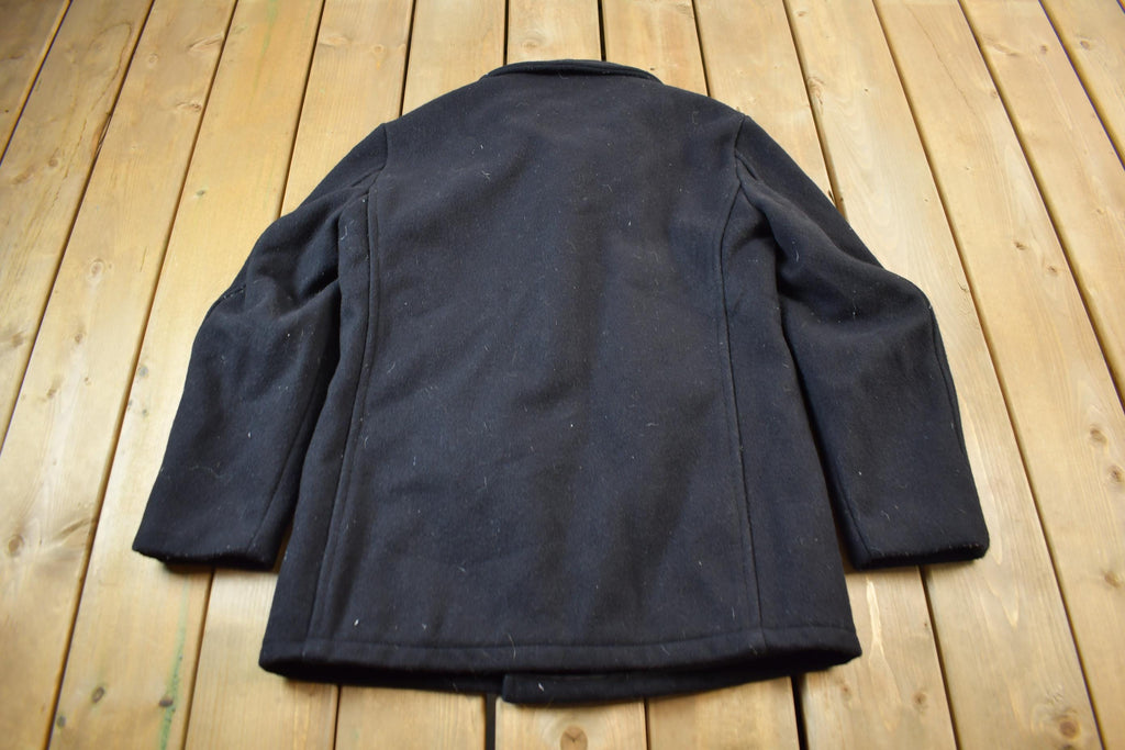 Vintage 1990s Navy Wool Pea Coat