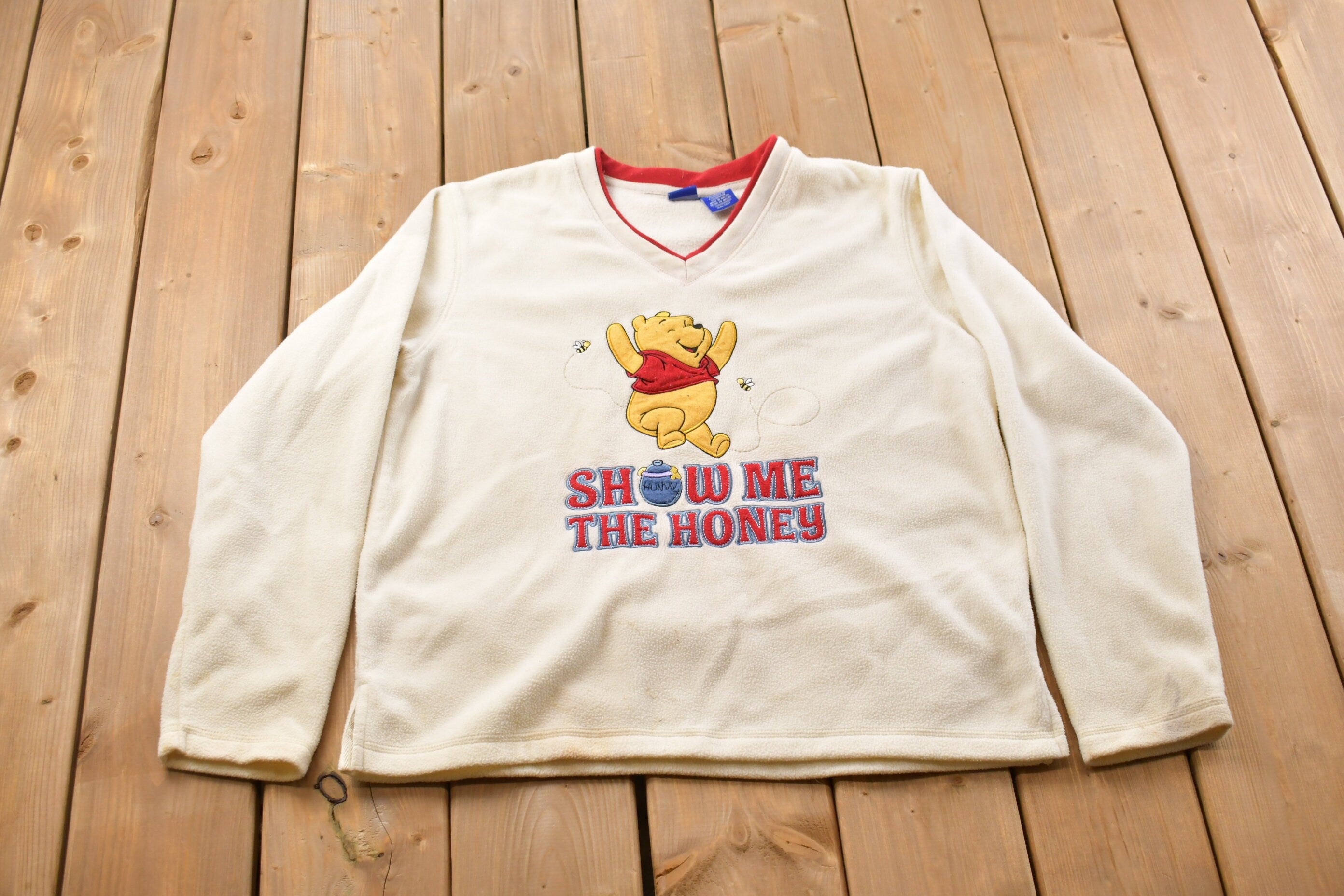 Vintage 1990s Winnie The Pooh Disney V Neck Sweatshirt