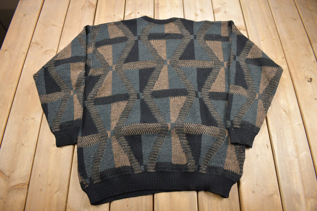 Vintage 1990s Jantzen Geometric Knit Crewneck Sweater