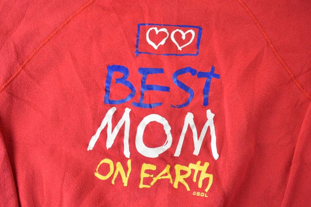 Vintage 1990s Cute Best Mom On Earth Crewneck Sweater