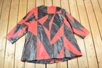 Vintage 1990s Via Accenti Leather Fashion Colour Block Jacket
