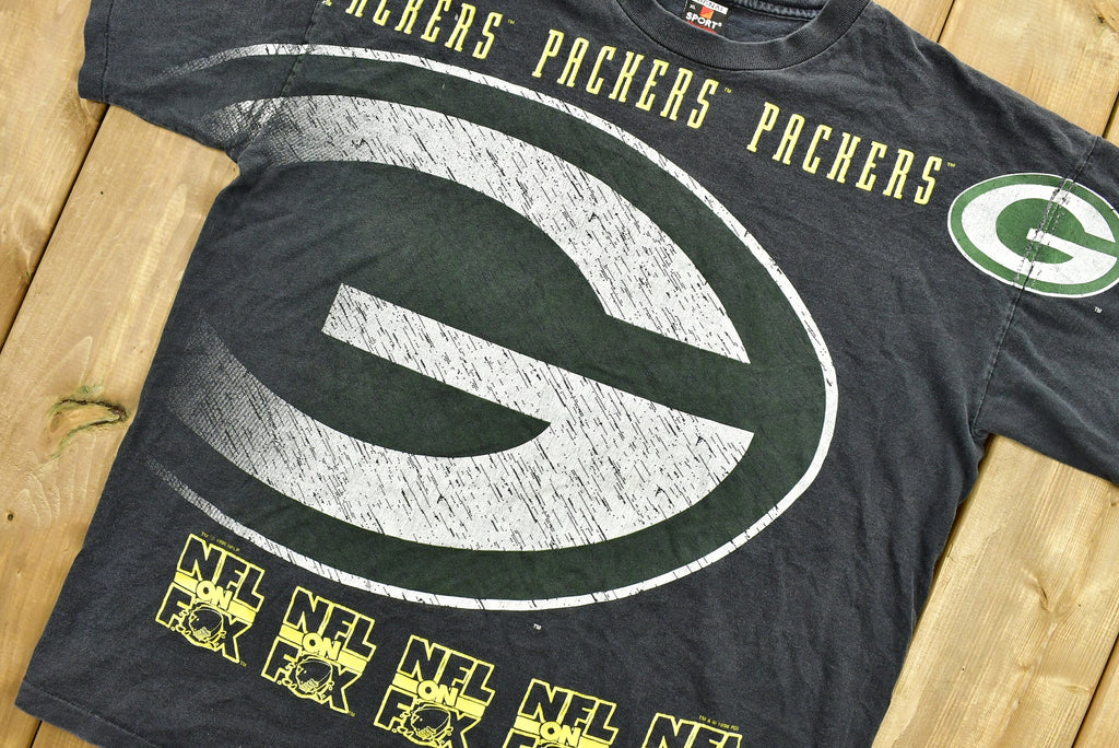 Vintage 1996 Green Bay Packers All Over Print NFL T-Shirt