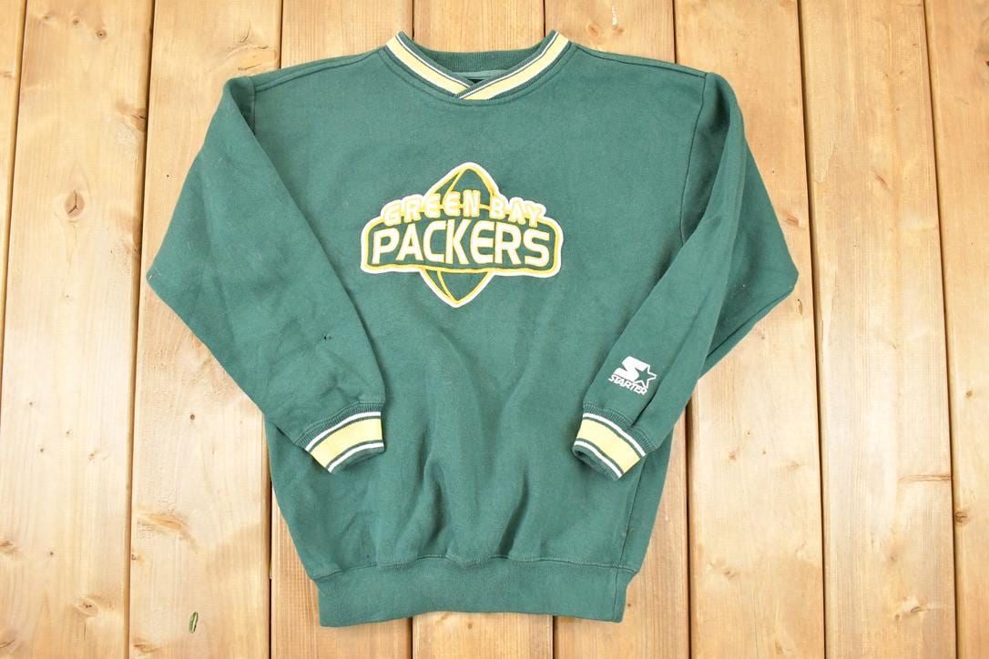 Vintage 1990s Starter Green bay Packers Embroidered NFL Crewneck Sweatshirt Youth M