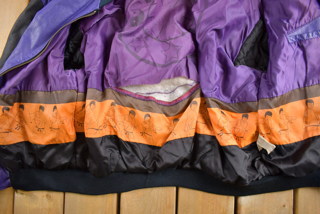 Vintage 1990s Micheal Hoban Martial Arts Patchwork Leather Jacket