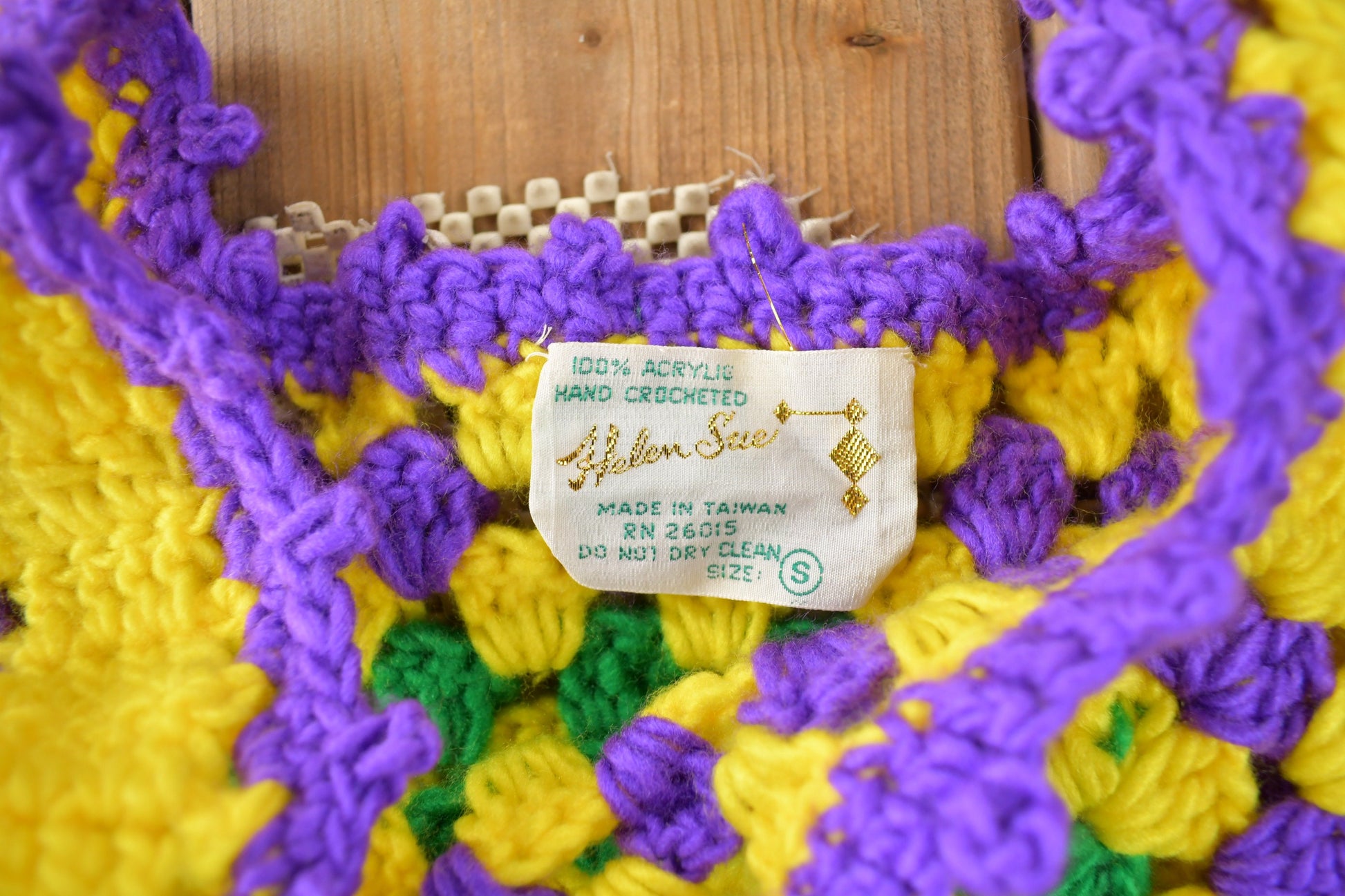 Vintage 1960s Deadstock Helen Sue Crochet Multi-Color Knit Tank Top