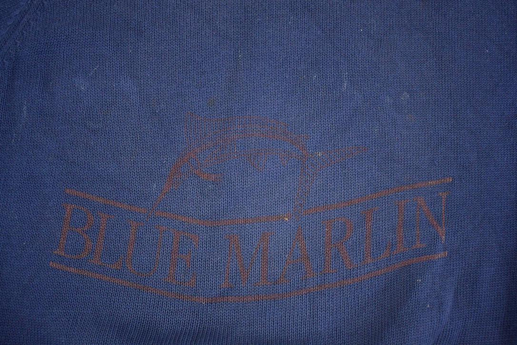 Vintage 1990s Blue Marlin Knit Crewneck Sweater Men's M /