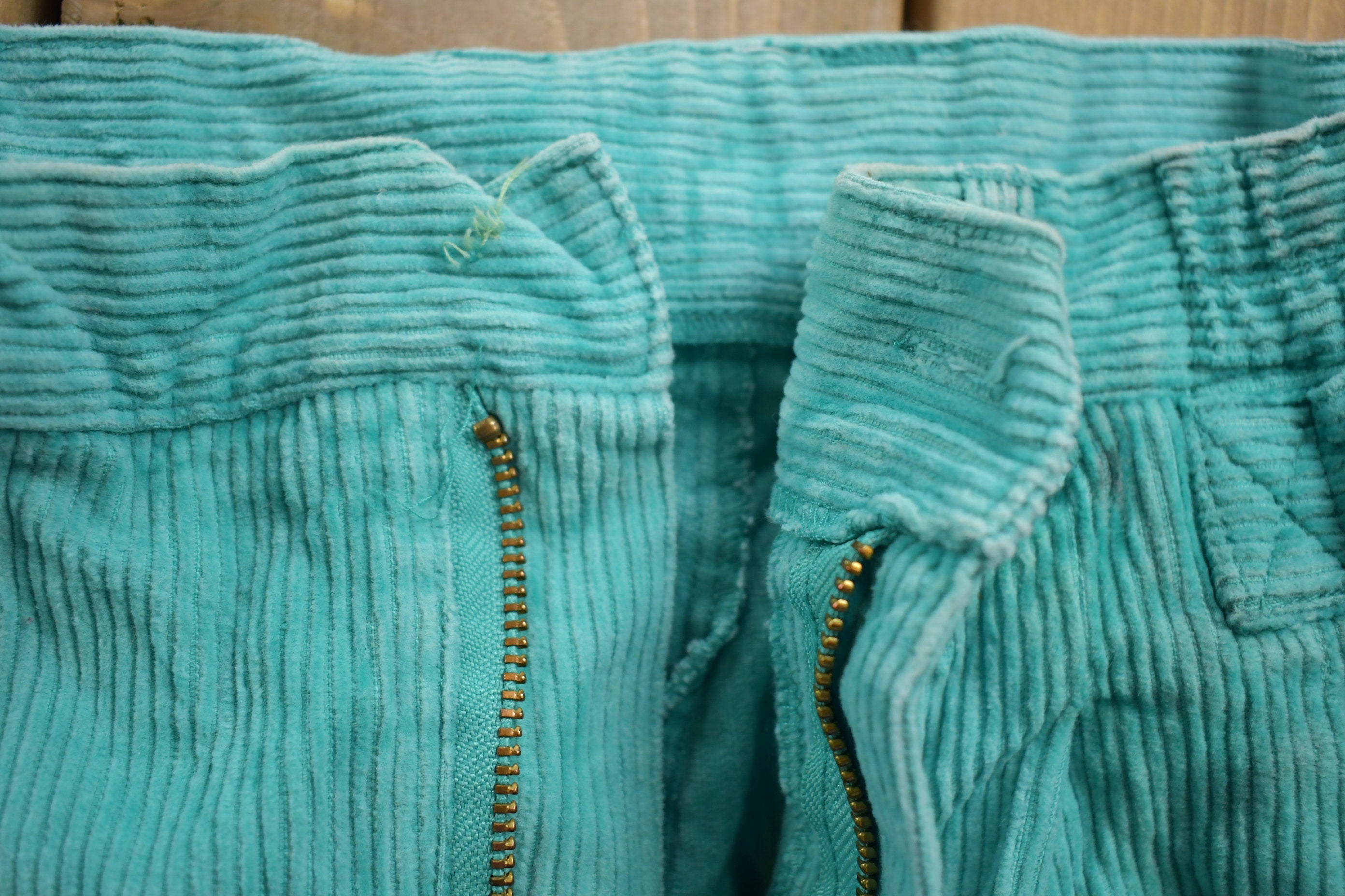 Vintage 1990s The Rock Teal Corduroy Flare Pants Size 26 x 29