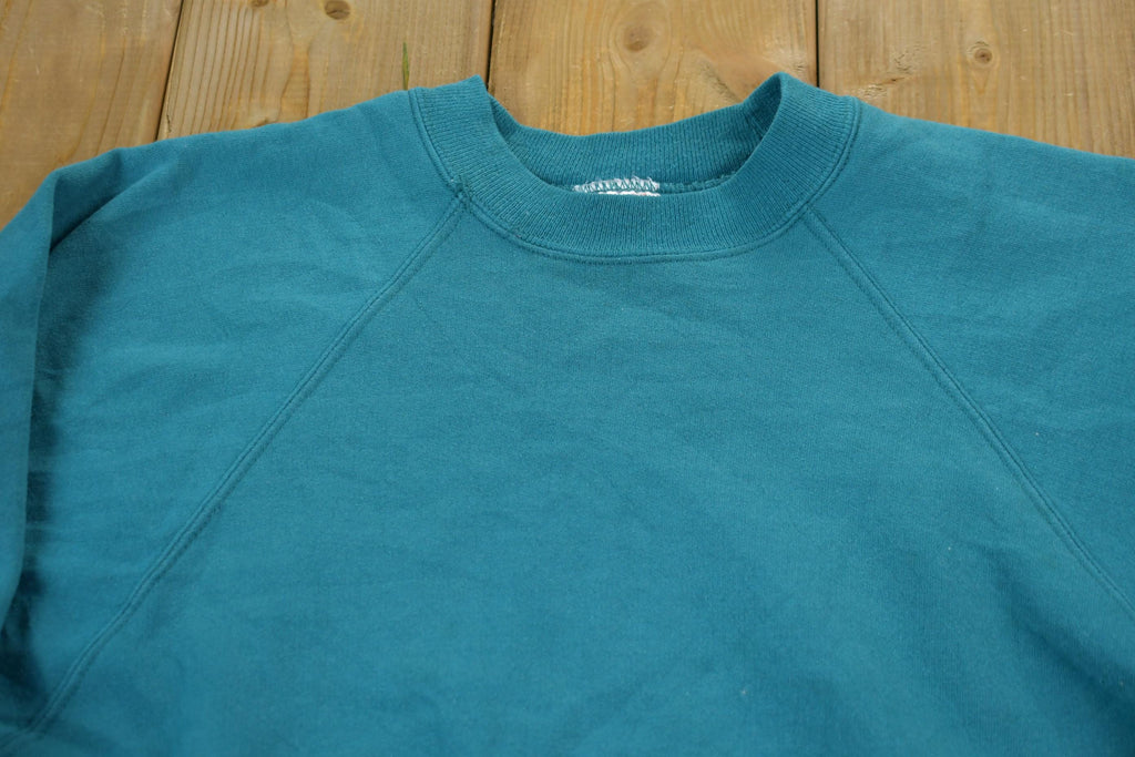 Vintage 1990s Teal Hanes Crewneck Sweatshirt