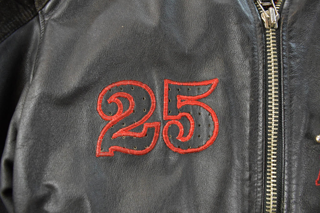 Vintage 1990s Avirex Racing Leather Jacket Men's Small