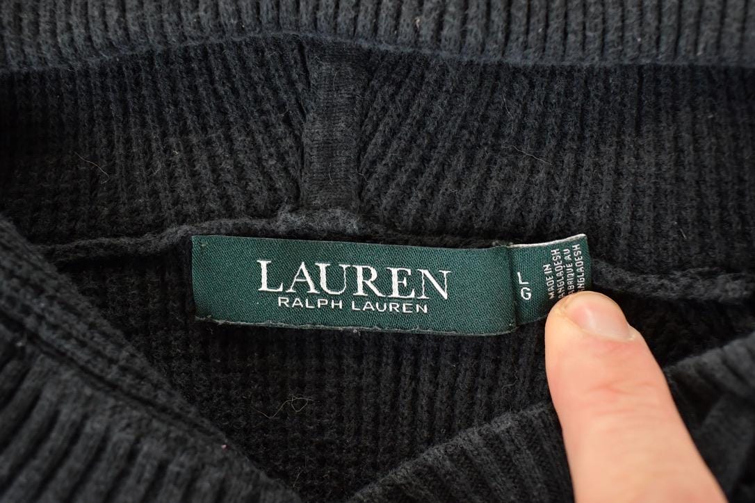 Vintage 1990s Lauren Ralph Lauren Knit Hoodie Sweater Women's L