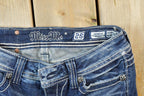 Vintage Y2K Miss Me Skinny Bedazzled Low Rise Jeans Size 26x31