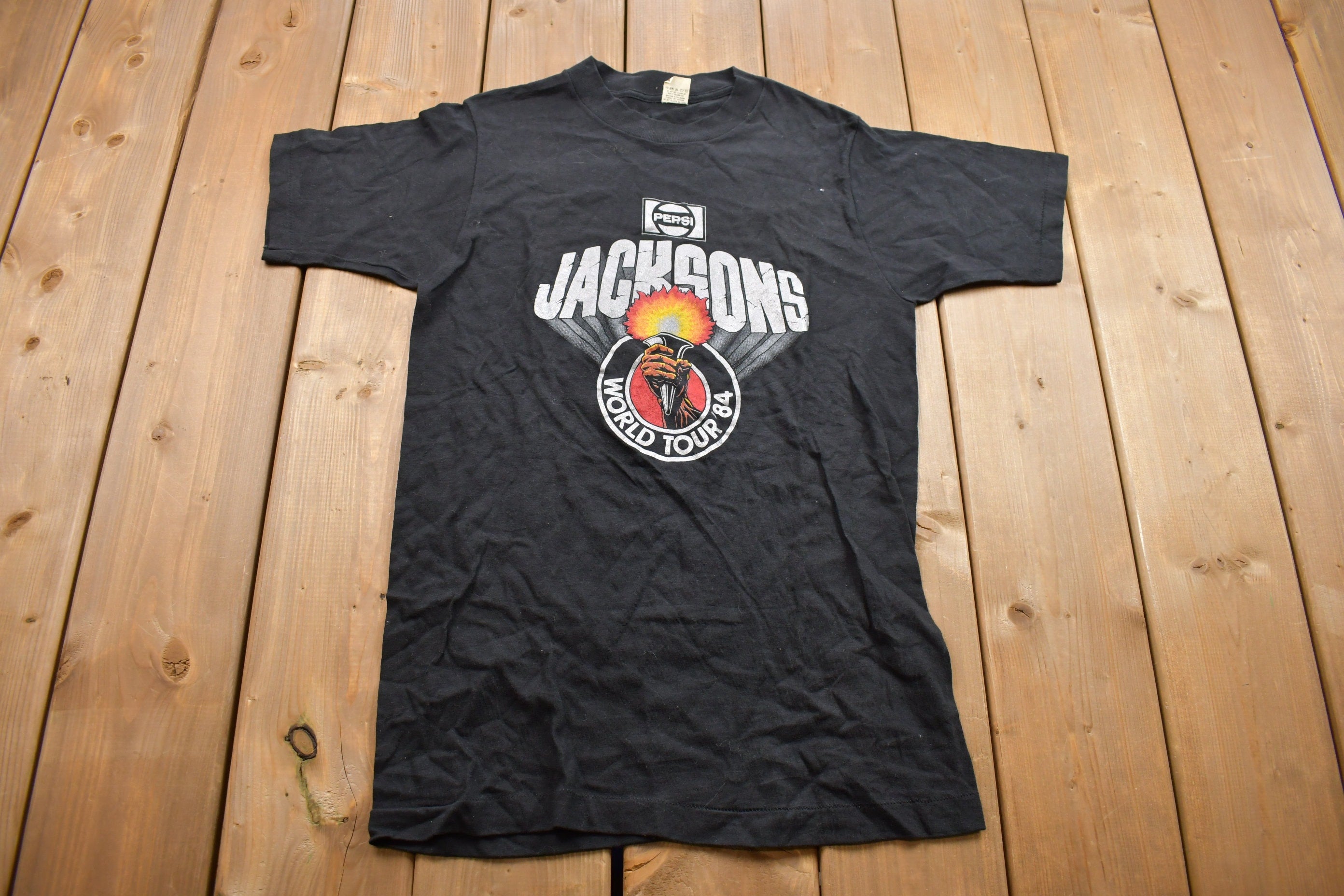 Vintage 1984 The Jacksons World Tour Graphic Band T Shirt