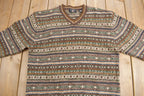 Vintage 1990s American Eagle Knit v Neck Sweater /