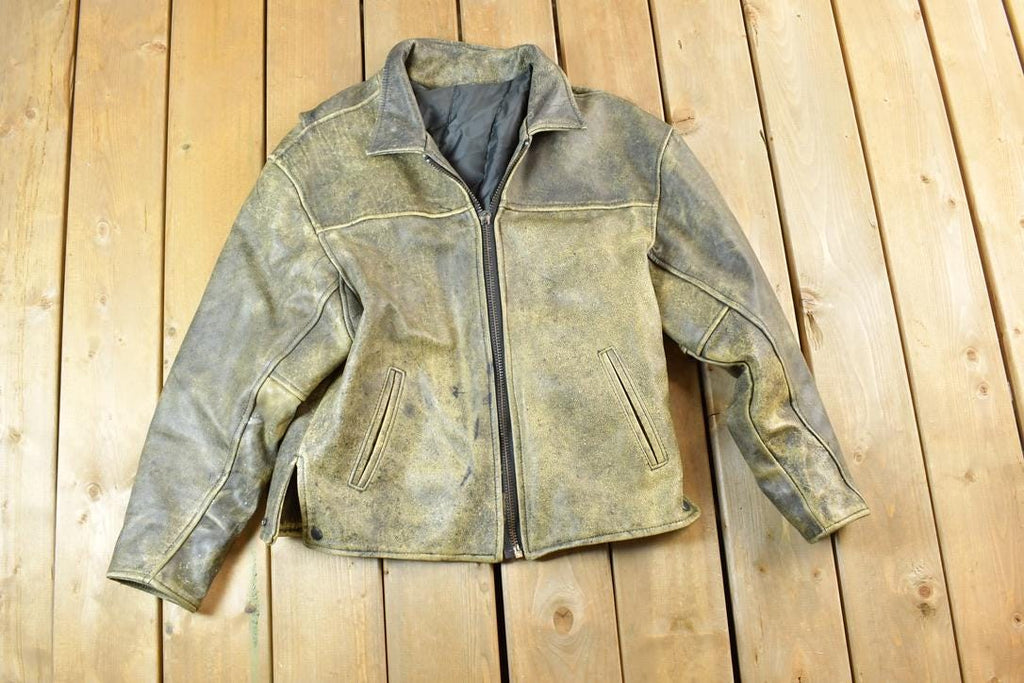 Vintage 1990s Leather Extreme Fitness Jacket Made In USA