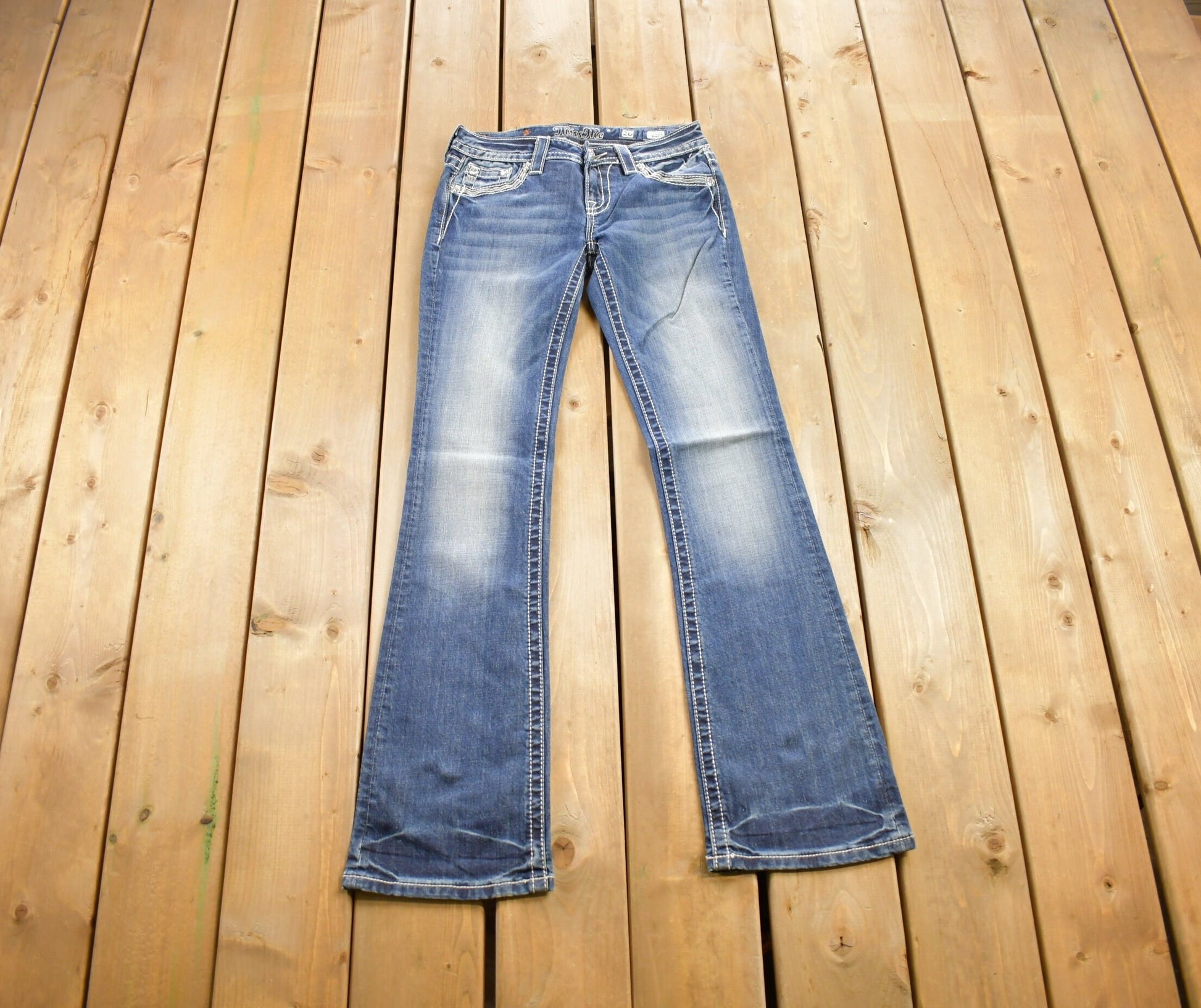 Vintage Y2K Miss Me Bedazzled Low Rise Jeans Size 26x32