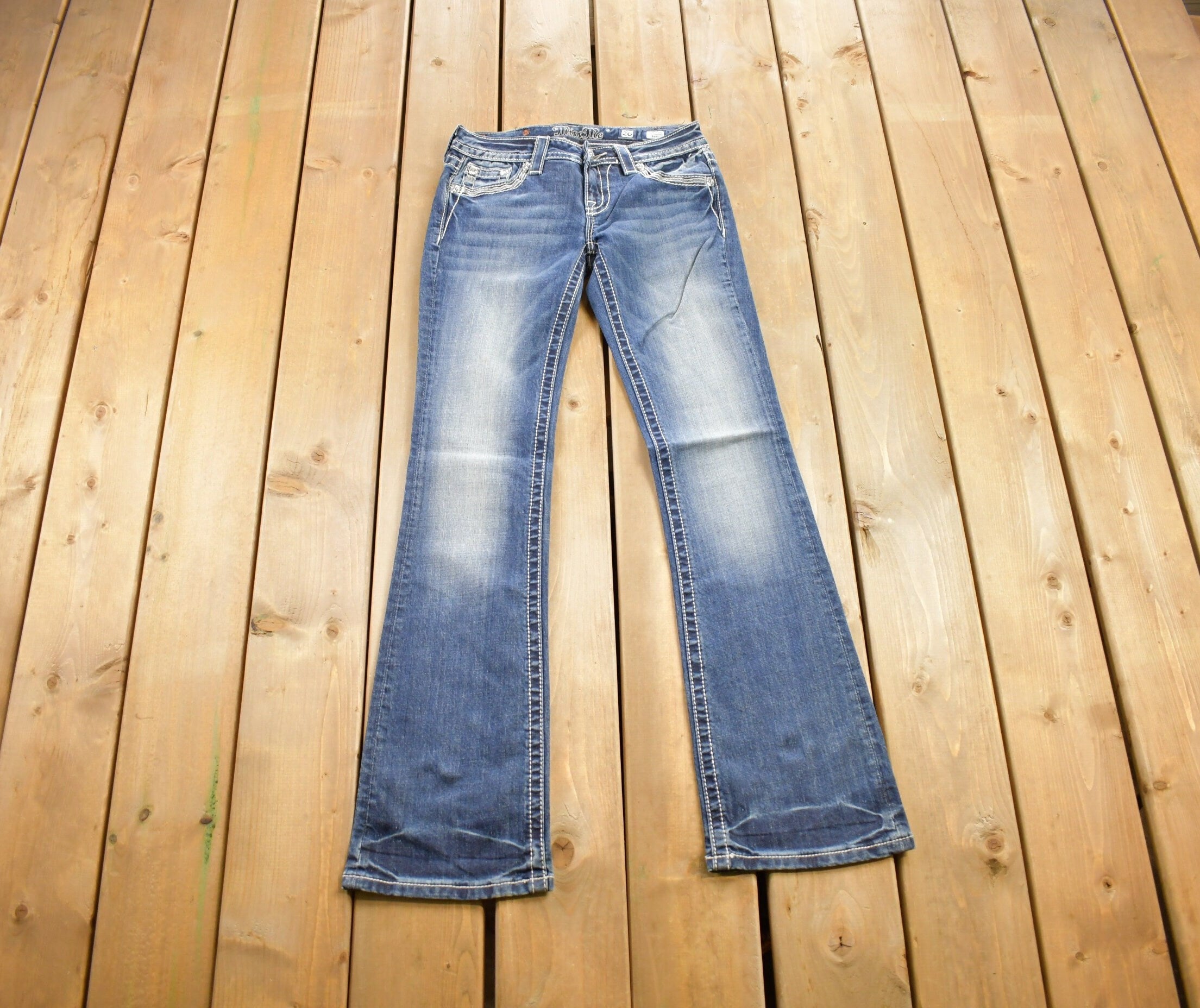 Vintage Y2K Miss Me Bedazzled Low Rise Jeans Size 26x32
