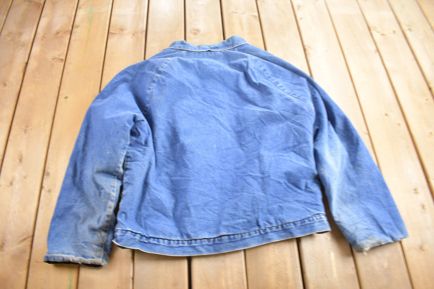 Vintage 1980s Diamond Quilted Denim Jacket / Vintage Jean Jacket / Streetwear / Snap Button / 80s Jacket